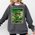 Leprechaun Playing Baseball Japanese Art St Patricks Day Comfort Colors Sweatshirt Pepper Leprechaun Playing Baseball Japanese Art St Patricks Day Comfort Colors Sweatshirt Pepper