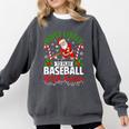 Most Likely To Play Baseball With Santa Christmas Pajamas Comfort Colors Sweatshirt Pepper Most Likely To Play Baseball With Santa Christmas Pajamas Comfort Colors Sweatshirt Pepper