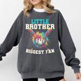 Little Brother Biggest Fan Baseball Cream Drip Crossed Bats Comfort Colors Sweatshirt Pepper Little Brother Biggest Fan Baseball Cream Drip Crossed Bats Comfort Colors Sweatshirt Pepper