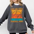 Loud And Proud Baseball Mom Vibrant Colorful Stripe Comfort Colors Sweatshirt Pepper