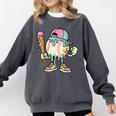Melted Ice-Cream Baseball Mascot Pastel Pop Comfort Colors Sweatshirt Pepper