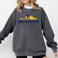 Milwaukee Baseball Minimalist City Skyline Baseball Lover Comfort Colors Sweatshirt Pepper Milwaukee Baseball Minimalist City Skyline Baseball Lover Comfort Colors Sweatshirt Pepper