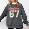Number 67 Meme Six Seven Baseball Style Kids Boy Teen Comfort Colors Sweatshirt Pepper