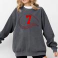Number 7 Years Baseball 7TH Birthday Comfort Colors Sweatshirt Pepper