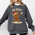 Oh Snap Gingerbreadman Baseball Christmas Men Boys Toddlers Comfort Colors Sweatshirt Pepper
