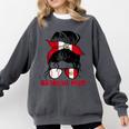 Peru Baseball Mom Messy Bun Comfort Colors Sweatshirt Pepper