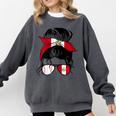 Peruvian Baseball Mom Peru Flag Baseball Girl Comfort Colors Sweatshirt Pepper