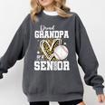 Proud Grandpa Of A 2026 Senior Baseball Graduation Leopard Comfort Colors Sweatshirt Pepper