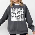 Retro Baseball Mom Summer Groovy Appreciation Premium Comfort Colors Sweatshirt Pepper