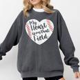 Retro My Heart Is On That Field Baseball Mom Mother's Day Comfort Colors Sweatshirt Pepper Retro My Heart Is On That Field Baseball Mom Mother's Day Comfort Colors Sweatshirt Pepper