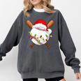 Santa Sports For Men Boys Christmas Baseball Player Comfort Colors Sweatshirt Pepper