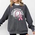 Save 2nd Base Breast Cancer Awareness Pink Ribbon Baseball Comfort Colors Sweatshirt Pepper Save 2nd Base Breast Cancer Awareness Pink Ribbon Baseball Comfort Colors Sweatshirt Pepper