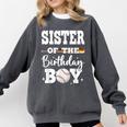 Sister Of The Birthday Boy Baseball Bday Family Comfort Colors Sweatshirt Pepper
