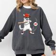 Six Seven 67 Baseball Cat Birthday Men Kids Boys Comfort Colors Sweatshirt Pepper