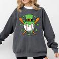 St Patricks Day Baseball Drip Ice Cream Baseball Home Plate Comfort Colors Sweatshirt Pepper
