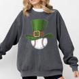 St Patricks Day Shamrock Baseball Saint Paddy's Kids Boys Comfort Colors Sweatshirt Pepper