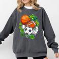 St Patricks Day Shamrock Basketball Baseball Football Soccer Comfort Colors Sweatshirt Pepper