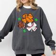 St Patricks Day Shamrock Basketball Baseball Men Boys Kids Comfort Colors Sweatshirt Pepper