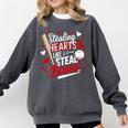 Stealing Hearts Like I Steal Bases Softball Baseball Batter Comfort Colors Sweatshirt Pepper Stealing Hearts Like I Steal Bases Softball Baseball Batter Comfort Colors Sweatshirt Pepper