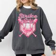 Strike Out Breast Cancer Baseball Drip For Boys Youth Comfort Colors Sweatshirt Pepper Strike Out Breast Cancer Baseball Drip For Boys Youth Comfort Colors Sweatshirt Pepper