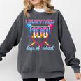 I Survived 100 Days Of School Baseball Boys Students Comfort Colors Sweatshirt Pepper