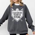 I Teach My Kids To Hit & Steal Baseball Player Coach Dad Tee Comfort Colors Sweatshirt Pepper I Teach My Kids To Hit & Steal Baseball Player Coach Dad Tee Comfort Colors Sweatshirt Pepper
