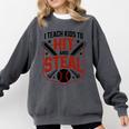 I Teach Kids To Hit And Steal Baseball Softball Coach Premium Tri-Blend Comfort Colors Sweatshirt Pepper I Teach Kids To Hit And Steal Baseball Softball Coach Premium Tri-Blend Comfort Colors Sweatshirt Pepper