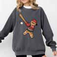 Ugly Christmas Sweater Gingerbread Baseball Toddler Kids Comfort Colors Sweatshirt Pepper