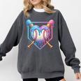 Valentines Baseball Heart Dripping Ice Cream Gen Z Alpha Comfort Colors Sweatshirt Pepper