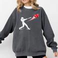 Valentines Day Baseball Batter Silhouette Heart Comfort Colors Sweatshirt Pepper