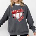 Warriors Home Plate Baseball Sports Baseball Mom Comfort Colors Sweatshirt Pepper