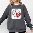 Womens Bleached Custom Baseball Mom Number 7 Heart For Mom Comfort Colors Sweatshirt Pepper Womens Bleached Custom Baseball Mom Number 7 Heart For Mom Comfort Colors Sweatshirt Pepper