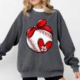 Womens Custom Baseball Mom Number 25 Heart For Mom Mommy Comfort Colors Sweatshirt Pepper Womens Custom Baseball Mom Number 25 Heart For Mom Mommy Comfort Colors Sweatshirt Pepper