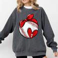 Womens Custom Baseball Mom Number 7 Heart For Mom Mommy Raglan Baseball Tee Comfort Colors Sweatshirt Pepper