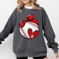Womens Custom Baseball Mom Number 8 Heart For Mom Mommy Premium Comfort Colors Sweatshirt Pepper Womens Custom Baseball Mom Number 8 Heart For Mom Mommy Premium Comfort Colors Sweatshirt Pepper