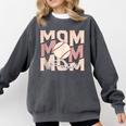 Women's Retro Baseball Mama Distressed Baseball Mom Life Comfort Colors Sweatshirt Pepper