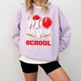 100 Days Of School Baseball Boys Kids Students Comfort Colors Sweatshirt Crimson