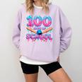 100 Days Of School Baseball Dripping Ice Cream 100th Day Comfort Colors Sweatshirt Crimson