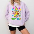 100th Day Of School Banana Baseball Drip For Kids Youth Girl Comfort Colors Sweatshirt Crimson