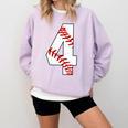 4 Laces 4th Birthday Boy Four Years Baseball Mom T-Shirt Comfort Colors Sweatshirt Crimson