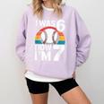 I Was 6 Now Im 7 Baseball Birthday Age 7 Comfort Colors Sweatshirt Crimson