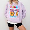 6 7 Mason Baseball Drip Number 67 Player Or 67th Birthday Comfort Colors Sweatshirt Crimson