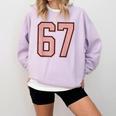 6 7 Number 67 Baseball Meme Tee For Women Comfort Colors Sweatshirt Crimson