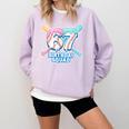 67th Birthday Squad Baseball Ice Cream Drip Birthday Squad Comfort Colors Sweatshirt Crimson