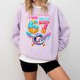 7th Birthday Boys I Was 6 Now I'm 7 Baseball Ice Cream Drip Comfort Colors Sweatshirt Crimson