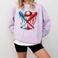 American Baseball Drip Graffiti Ball And Bat Comfort Colors Sweatshirt Crimson