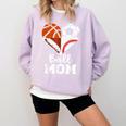 Ball Mom Heart Soccer Basketball Baseball Football Mom Comfort Colors Sweatshirt Crimson