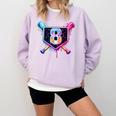 Baseball 8 Year Old Ice Cream Drip 8th Birthday Party Comfort Colors Sweatshirt Crimson