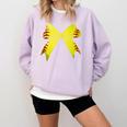 Baseball Bow Baseball Mom Women Baseball Mama Comfort Colors Sweatshirt Crimson