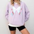 Baseball Bow Baseball Mom Women Baseball Mama Premium Comfort Colors Sweatshirt Crimson